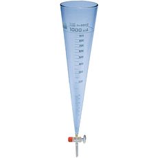 Cône d'Imhoff en verre avec robinet graduations jusqu'à 1000 ml