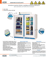 Armoires à portes vitrées, ventilées et filtrées NFX15211 pour produits corrosifs et/ou toxiques