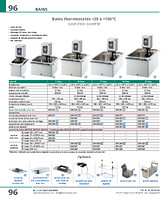 Bains thermostatés +20 à +100°C cuve inox ouverte