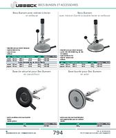 Becs Bunsen avec robinet d'arrêt à double levier et veilleuse