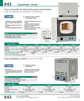 Fours à moufle de laboratoire pour incinération avec ventilateur et cheminée, 3 à 39 litres
