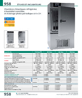 Chambres climatiques réfrigérées à humidité contrôlée, et éclairage photo-périodique série EH
