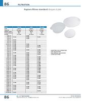 Papiers-filtres standard disques à plat