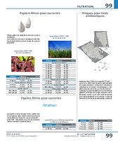 Papiers-filtres pour sucreries - sucre de canne