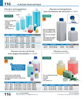 Flacons rectangulaires en polyéthylène HDPE col large