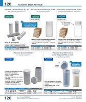 Flacons de prélèvement avec dispositif de scellés en polypropylène