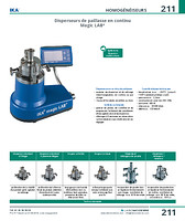 Disperseurs de paillasse en continu