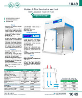 Hottes à flux laminaire vertical ISO 5 (classe 100) en inox