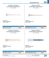 Pointes standard compatibles Eppendorf® 0,5 à 20 µl
