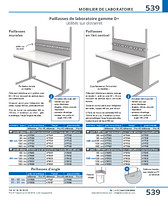 Paillasses d'angle D+ utilités sur dosseret