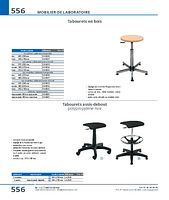 Tabourets en bois, piètement polyamide sur roulettes