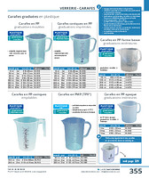 Carafes en PP graduations moulées