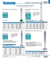 Eprouvettes graduées en verre borosilicaté 3.3 classe A, avec bouchon