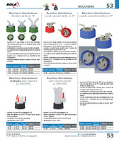 Bouchons distributeurs multiples avec robinets en PPS/PTFE