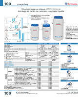 Réservoirs cryogéniques ARPEGE col large stockage en racks ou canisters, en phase liquide