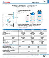 Réservoirs cryogéniques Gamme VOYAGEUR stockage en canisters en phase sèche