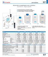 Réservoirs cryogéniques avec canisters Gamme GT - large capacité