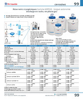 Réservoirs cryogéniques Gamme ARPEGE - longue autonomie stockage en racks, en phase gaz
