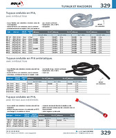 Tuyaux ondulés en PFA, avec embout lisse