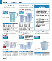 Carafes forme basse en PP graduations moulées