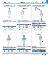 Têtes de distillation avec ampoule de garde et prise pour vapeur , PYREX®