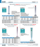 Eprouvettes rodées classe B en verre borosilicaté 3.3, bouchon en PE , PYREX®