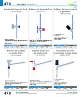 Robinet de burette en angle droit clé en PTFE