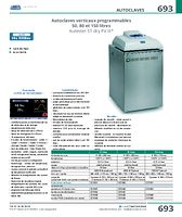 Autoclaves verticaux programmables 50, 80 et 150 litres Autester ST dry PV III®