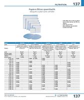 Papiers-filtres quantitatifs, disques à plat sans cendre