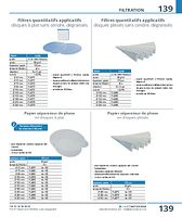 Filtres quantitatifs applicatifs disques à plat sans cendre, dégraissés