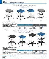 Tabourets semi-assis en polyuréthane avec pied chromé, sur roulettes