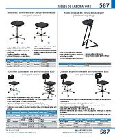 Chaises ajustables en polyuréthane ESD avec pied chromé