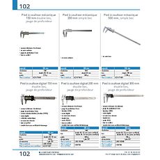 Pied à coulisse mécanique 200 mm simple bec