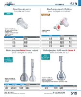 Fioles jaugées Kohlrausch classe A verre borosilicaté 3.3