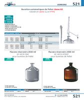 Flacons réservoirs 2000 ml en verre clair pour burettes de Pellet