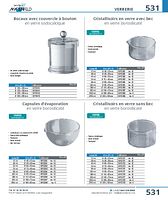 Cristallisoirs en verre avec bec en verre borosilicaté
