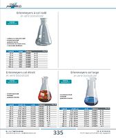 Fioles erlenmeyers col étroit en verre borosilicaté