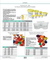 Flacons pré-remplis d'AFA (Alcool Formol Acétique)