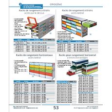 Racks de rangement à tiroirs accès par le dessus