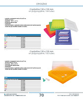 Cryoboîtes 130 x 130 mm en polypropylène, 144 tubes
