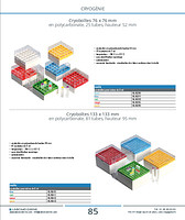Cryoboîtes 133 x 133 mm en polycarbonate, 81 tubes, hauteur 95 mm