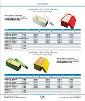 Cryoboîtes 148 x 287 x 128 mm en carton hydrofuge