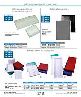 Boîte de rangement pour 100 lames en polystyrène