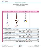 Microtubes, capuchon vissant à filetage externe