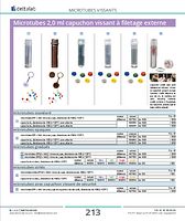 Microtubes, capuchon vissant de sécurité avec filetage externe