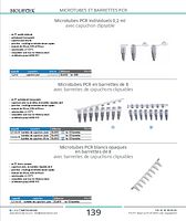 Microtubes PCR blancs opaques, en barrettes de 8 