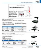 Tabouret confort, revêtement polyuréthane, sur patins