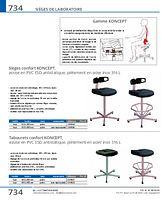 Sièges confort KONCEPT, assise en PVC ESD antistatique, piètement en acier inox 316 L