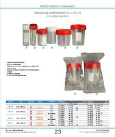 Flacons de prélèvement 30 à 180 ml en polypropylène