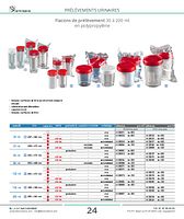 Flacons de prélèvement 30 à 200 ml en polypropylène